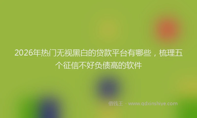 2026年热门无视黑白的贷款平台有哪些，梳理五个征信不好负债高的软件