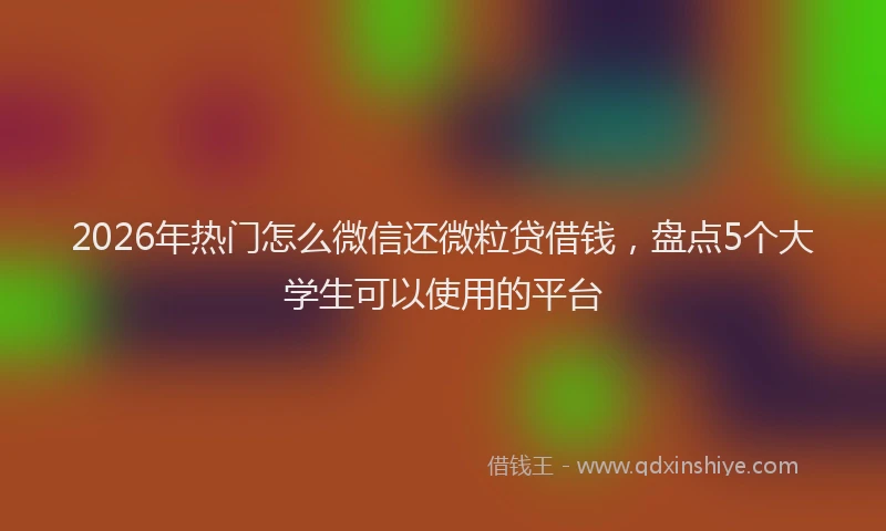 2026年热门怎么微信还微粒贷借钱，盘点5个大学生可以使用的平台