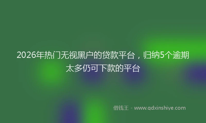 2026年热门无视黑户的贷款平台，归纳5个逾期太多仍可下款的平台