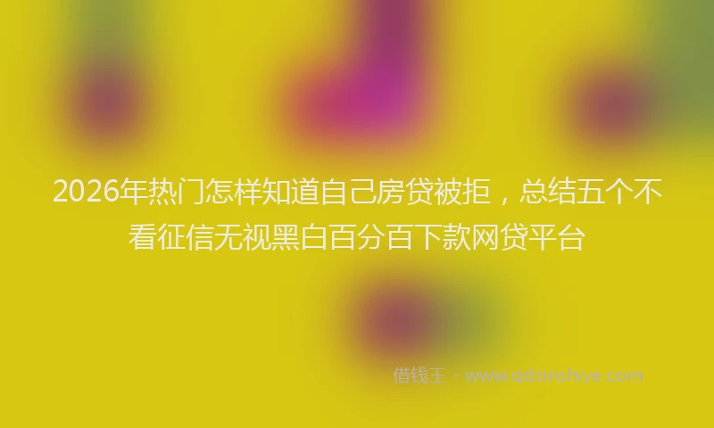 2026年热门怎样知道自己房贷被拒，总结五个不看征信无视黑白百分百下款网贷平台