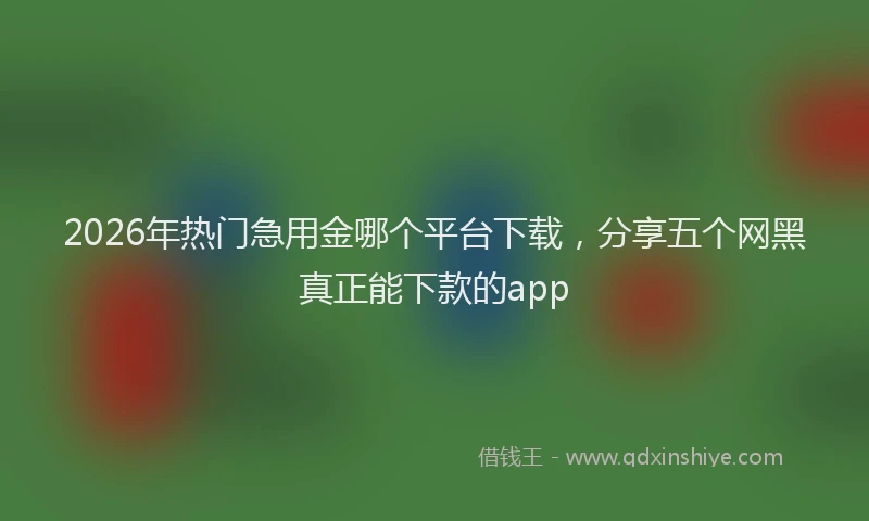 2026年热门急用金哪个平台下载，分享五个网黑真正能下款的app