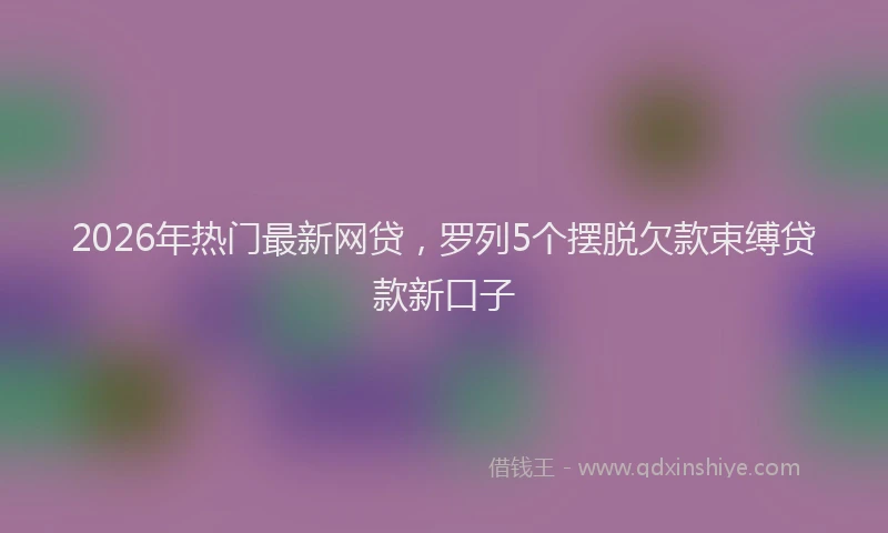 2026年热门最新网贷，罗列5个摆脱欠款束缚贷款新口子