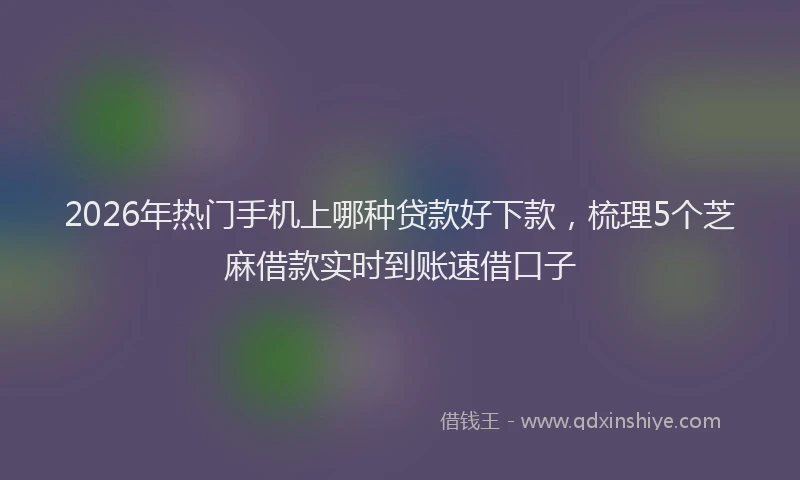 2026年热门手机上哪种贷款好下款，梳理5个芝麻借款实时到账速借口子
