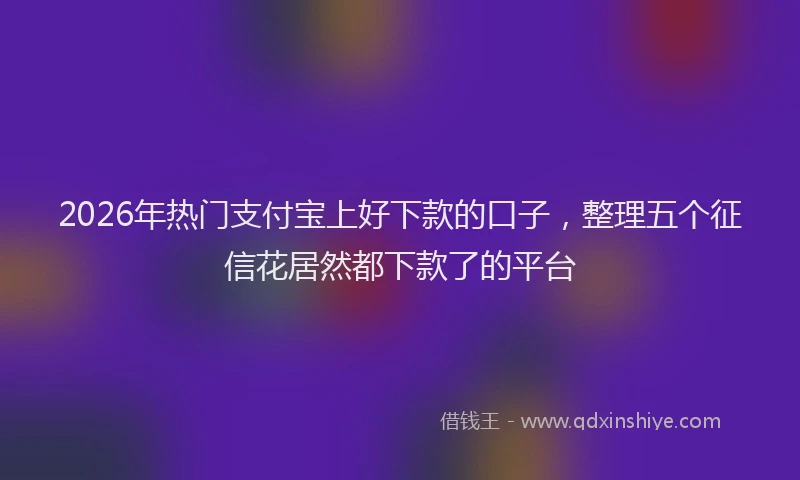 2026年热门支付宝上好下款的口子，整理五个征信花居然都下款了的平台