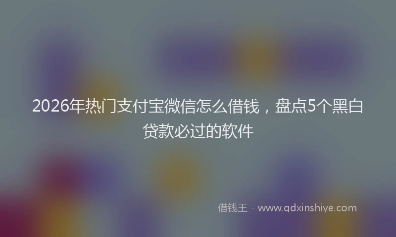 2026年热门支付宝微信怎么借钱，盘点5个黑白贷款必过的软件