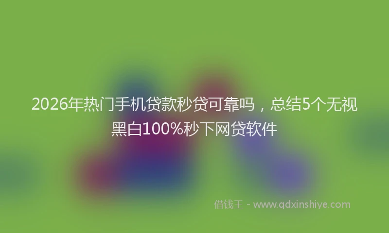 2026年热门手机贷款秒贷可靠吗，总结5个无视黑白100%秒下网贷软件