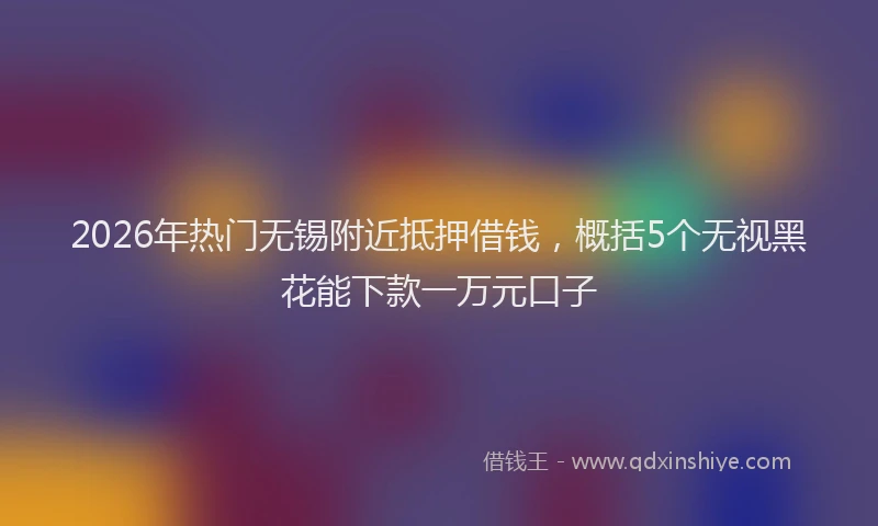 2026年热门无锡附近抵押借钱,概括5个无视黑花能下款一万元口子