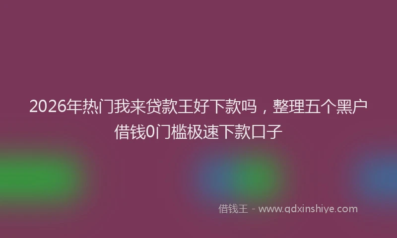 2026年热门我来贷款王好下款吗，整理五个黑户借钱0门槛极速下款口子
