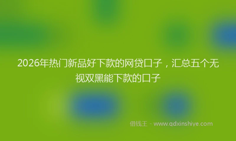 2026年热门新品好下款的网贷口子，汇总五个无视双黑能下款的口子