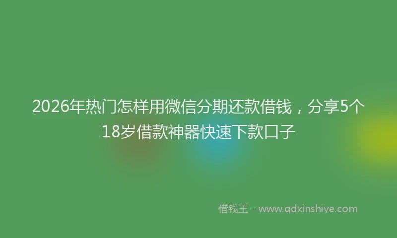 2026年热门怎样用微信分期还款借钱，分享5个18岁借款神器快速下款口子