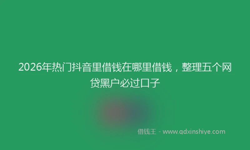 2026年热门抖音里借钱在哪里借钱，整理五个网贷黑户必过口子