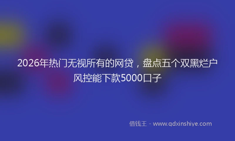 2026年热门无视所有的网贷，盘点五个双黑烂户风控能下款5000口子
