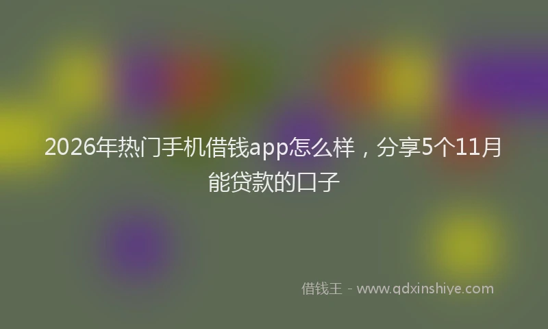2026年热门手机借钱app怎么样,分享5个11月能贷款的口子