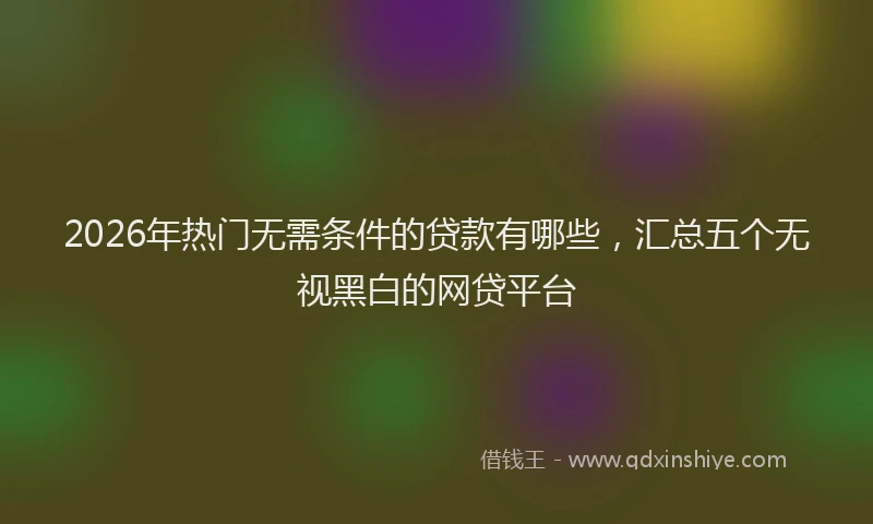 2026年热门无需条件的贷款有哪些，汇总五个无视黑白的网贷平台
