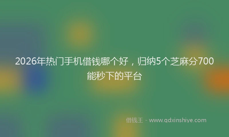 2026年热门手机借钱哪个好,归纳5个芝麻分700能秒下的平台