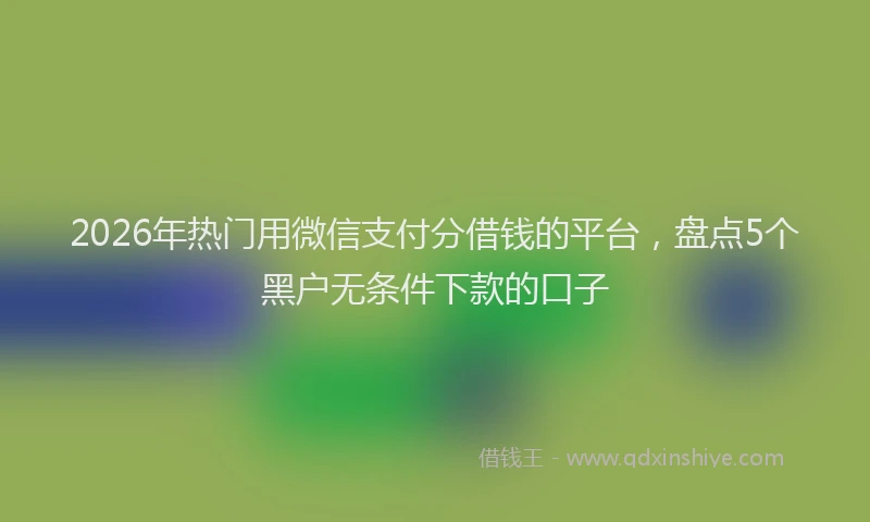 2026年热门用微信支付分借钱的平台，盘点5个黑户无条件下款的口子