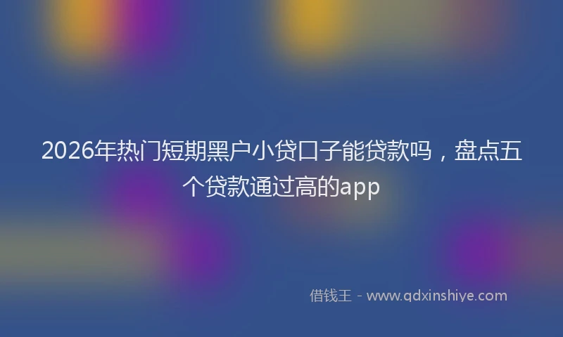 2026年热门短期黑户小贷口子能贷款吗，盘点五个贷款通过高的app