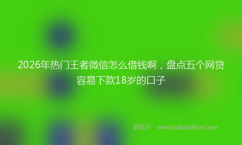 2026年热门王者微信怎么借钱啊，盘点五个网贷容易下款18岁的口子