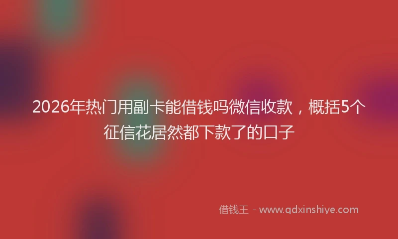 2026年热门用副卡能借钱吗微信收款，概括5个征信花居然都下款了的口子