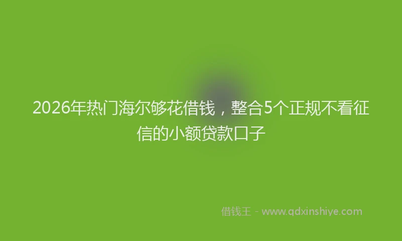 2026年热门海尔够花借钱，整合5个正规不看征信的小额贷款口子