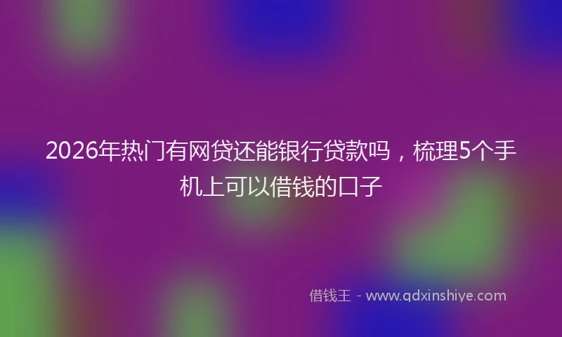 2026年热门有网贷还能银行贷款吗，梳理5个手机上可以借钱的口子