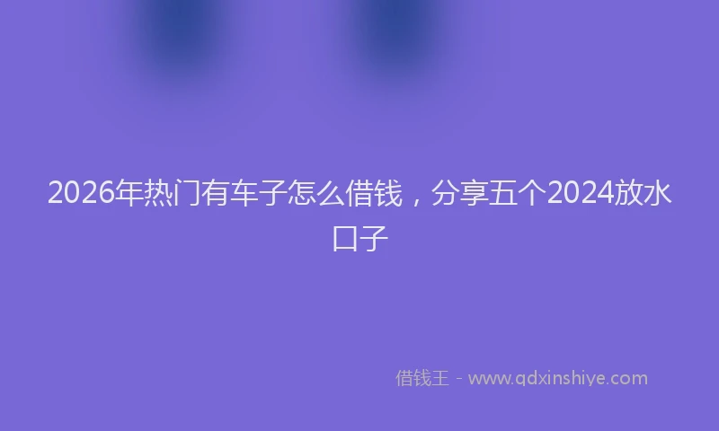 2026年热门有车子怎么借钱，分享五个2024放水口子