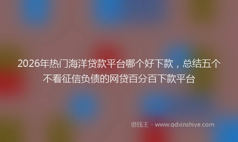 2026年热门海洋贷款平台哪个好下款，总结五个不看征信负债的网贷百分百下款平台