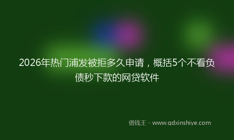 2026年热门浦发被拒多久申请,概括5个不看负债秒下款的网贷软件