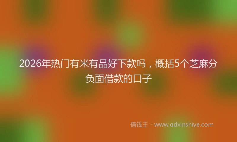2026年热门有米有品好下款吗，概括5个芝麻分负面借款的口子
