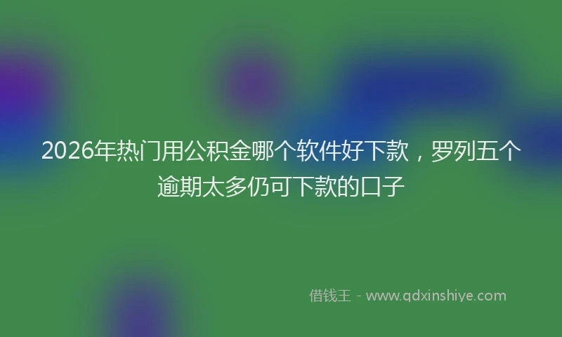 2026年热门用公积金哪个软件好下款，罗列五个逾期太多仍可下款的口子