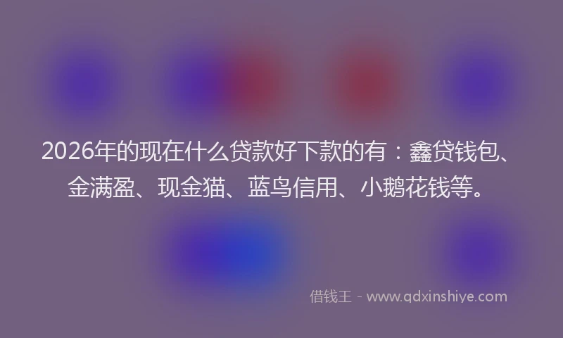 2026年的现在什么贷款好下款的有：鑫贷钱包、金满盈、现金猫、蓝鸟信用、小鹅花钱等。