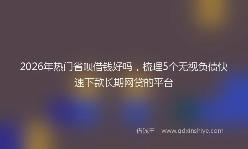 2026年热门省呗借钱好吗，梳理5个无视负债快速下款长期网贷的平台