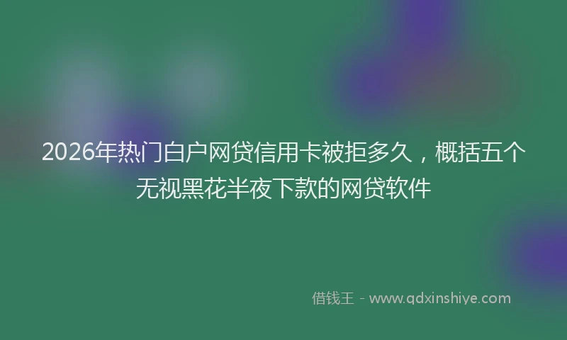 2026年热门白户网贷信用卡被拒多久，概括五个无视黑花半夜下款的网贷软件