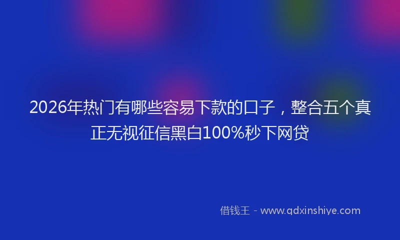 2026年热门有哪些容易下款的口子，整合五个真正无视征信黑白100%秒下网贷