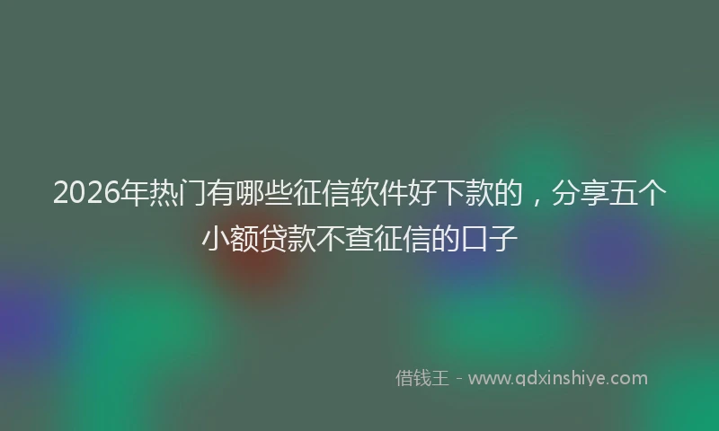 2026年热门有哪些征信软件好下款的，分享五个小额贷款不查征信的口子