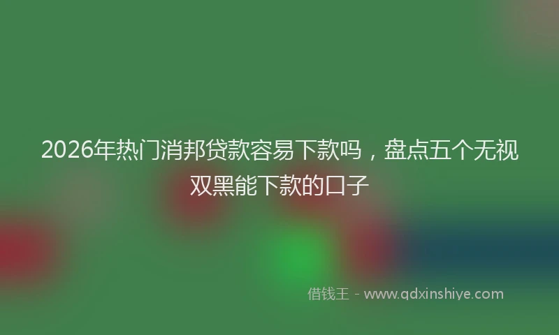 2026年热门消邦贷款容易下款吗，盘点五个无视双黑能下款的口子