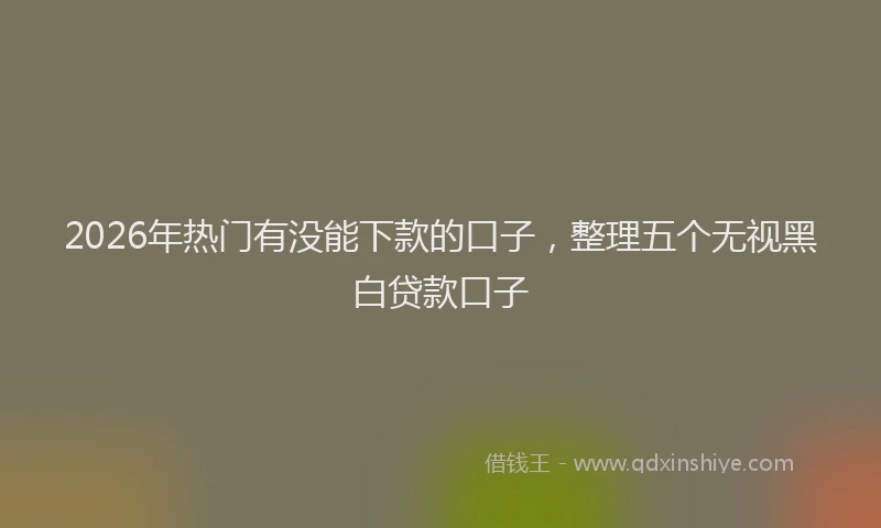 2026年热门有没能下款的口子，整理五个无视黑白贷款口子