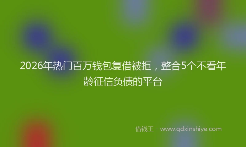 2026年热门百万钱包复借被拒，整合5个不看年龄征信负债的平台