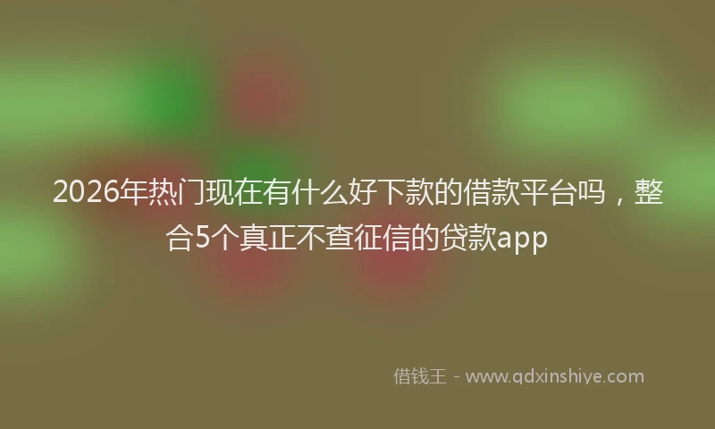 2026年热门现在有什么好下款的借款平台吗，整合5个真正不查征信的贷款app