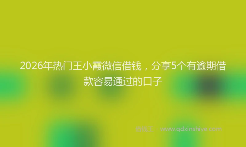 2026年热门王小霞微信借钱，分享5个有逾期借款容易通过的口子