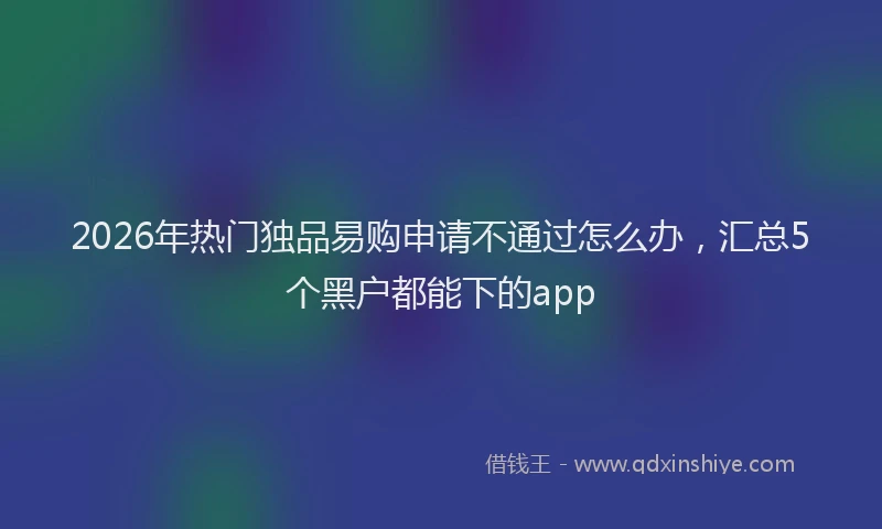 2026年热门独品易购申请不通过怎么办，汇总5个黑户都能下的app