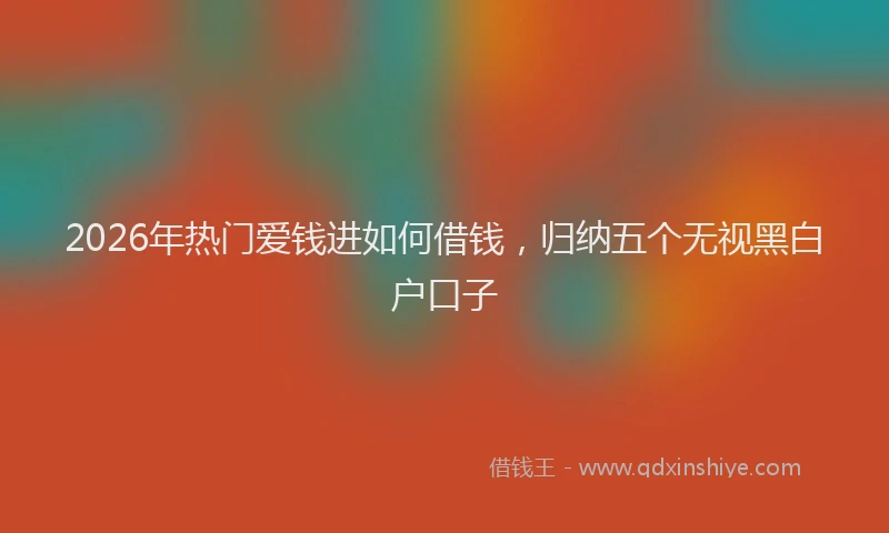 2026年热门爱钱进如何借钱，归纳五个无视黑白户口子