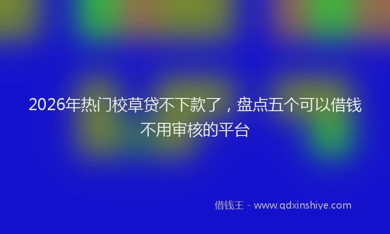 2026年热门校草贷不下款了，盘点五个可以借钱不用审核的平台