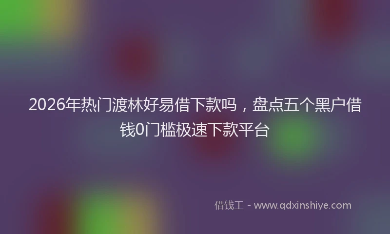 2026年热门渡林好易借下款吗，盘点五个黑户借钱0门槛极速下款平台