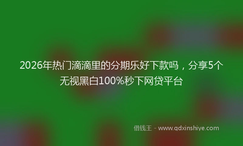 2026年热门滴滴里的分期乐好下款吗，分享5个无视黑白100%秒下网贷平台