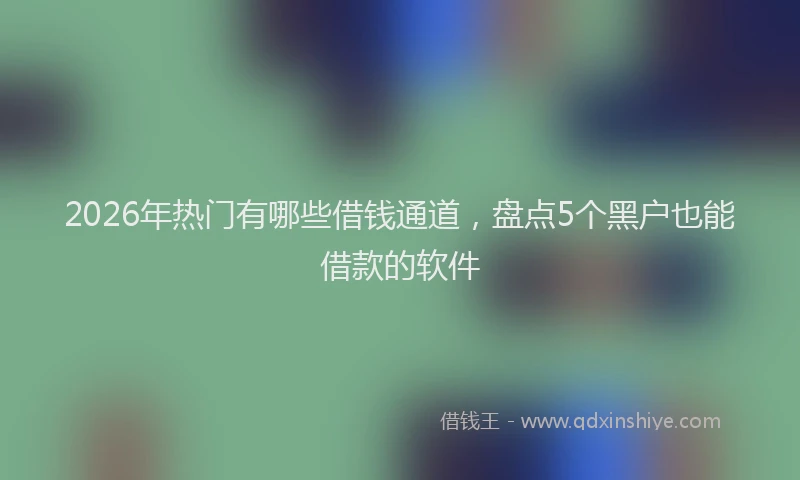 2026年热门有哪些借钱通道，盘点5个黑户也能借款的软件