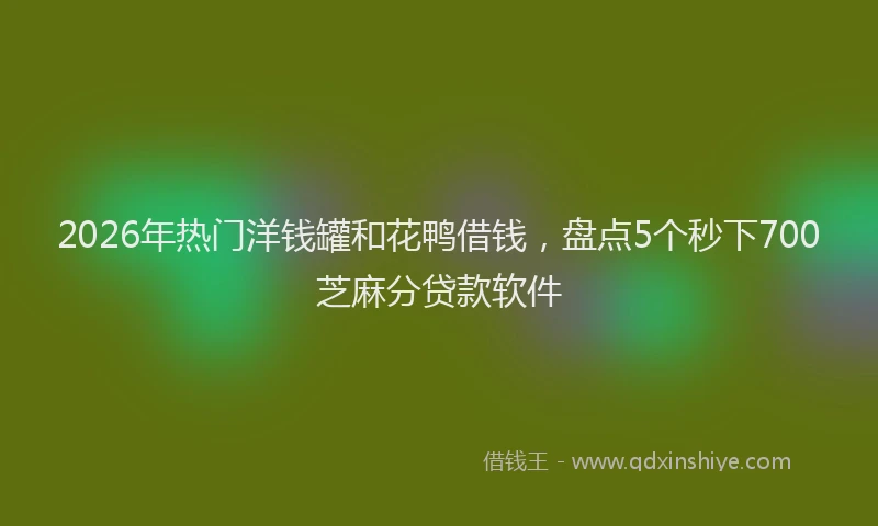 2026年热门洋钱罐和花鸭借钱，盘点5个秒下700芝麻分贷款软件