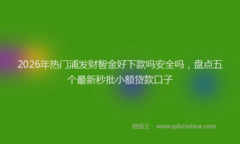 2026年热门浦发财智金好下款吗安全吗,盘点五个最新秒批小额贷款口子