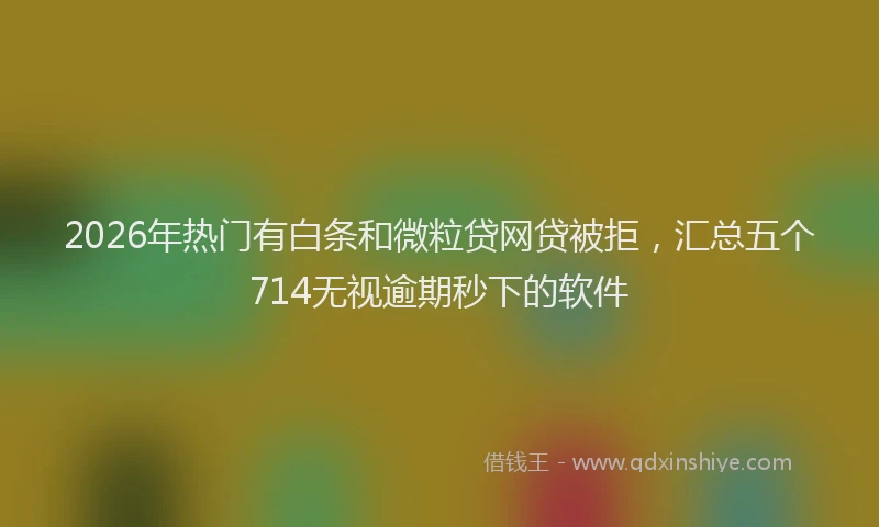 2026年热门有白条和微粒贷网贷被拒，汇总五个714无视逾期秒下的软件