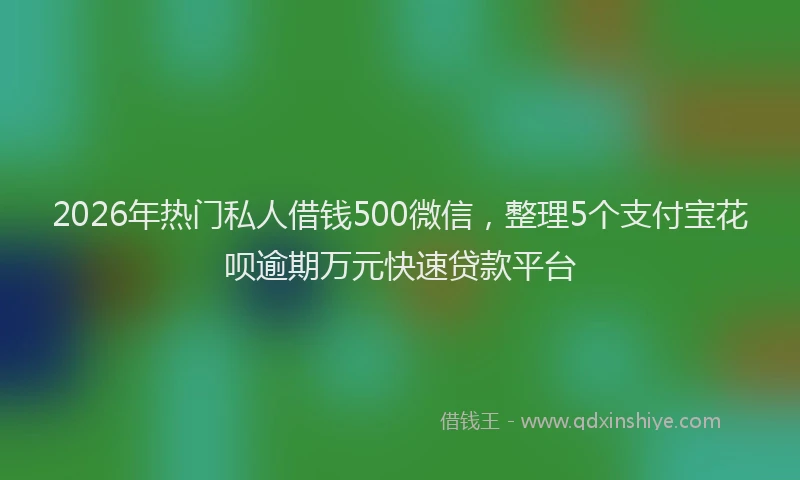 2026年热门私人借钱500微信，整理5个支付宝花呗逾期万元快速贷款平台